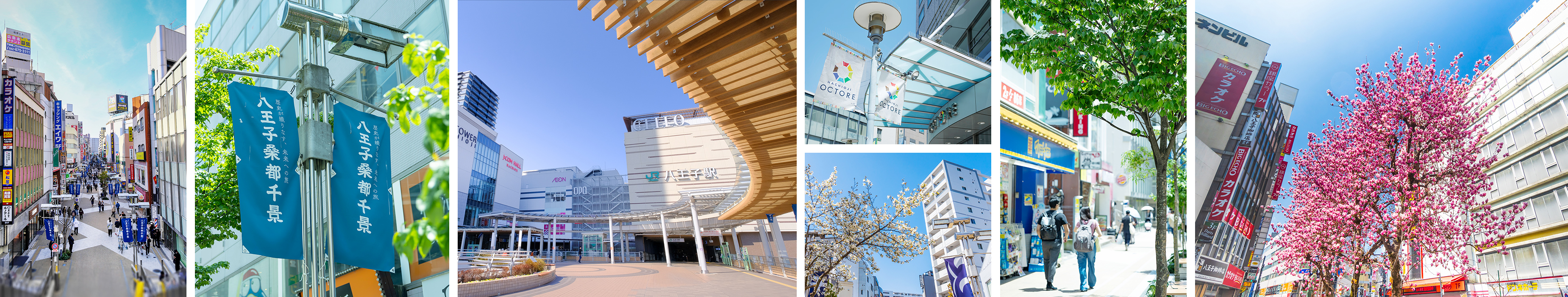 八王子駅周辺の街並み・商業施設コラージュ