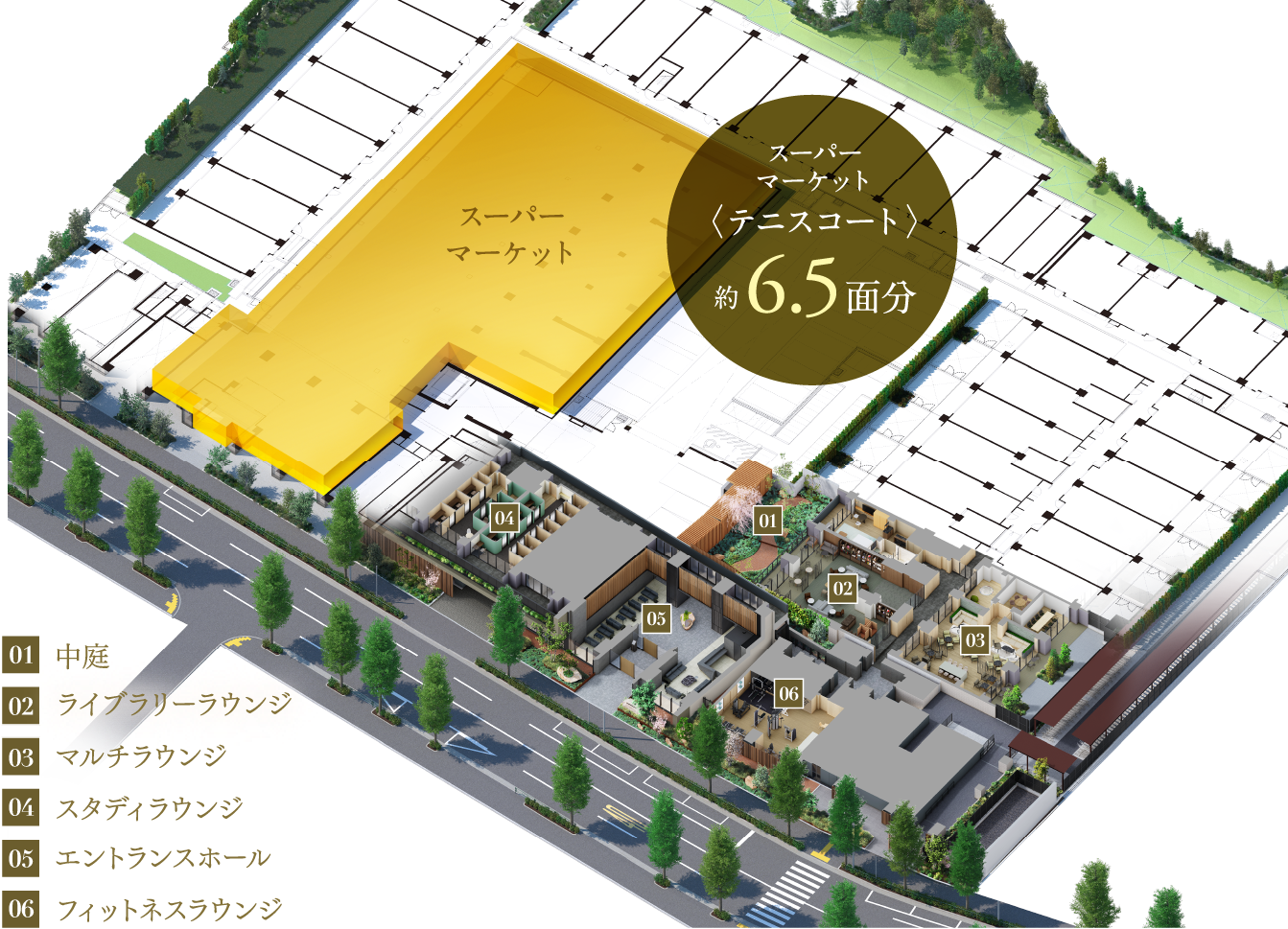 スーパーマーケット1Fフロア概念図